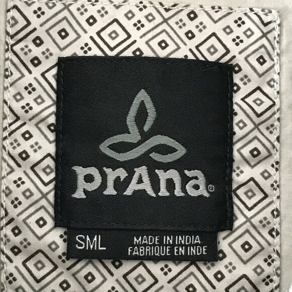 prAna Ulu Button Up Shirt Men's Small Geometric Print Short Sleeve 100% Organic - Picture 9 of 11